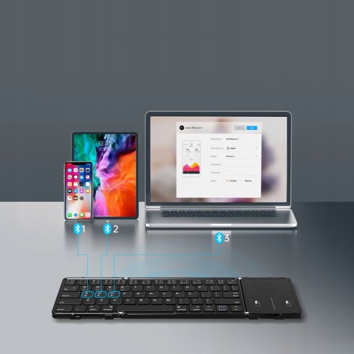 СКЛАДНАЯ БЕСПРОВОДНАЯ КЛАВИАТУРА BLUETOOTH