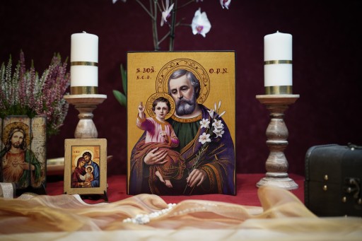 MAJK Icon СВЯТОЙ ИОСИФ ПОКРОВИТЕЛЬ ПОДАРОК ​​25 x 33 см Большой