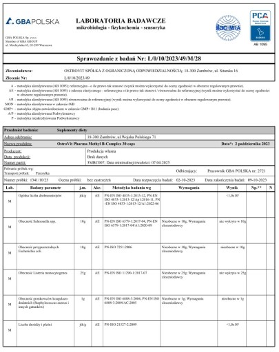OstroVit Pharma МЕТИЛИРОВАННЫЙ ВИТАМИН B-Комплекс