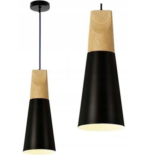 ПОДВЕСНОЙ СВЕТИЛЬНИК LOFT SCANDI B ИЗ МЕТАЛЛА, ДЕРЕВА, ЧЕРНЫЙ