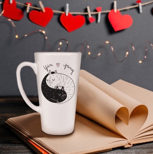 Kubek LATTE na PREZENT na WALENETYNKI dla NIEJ DZIEŃ KOBIET YIN & YANG