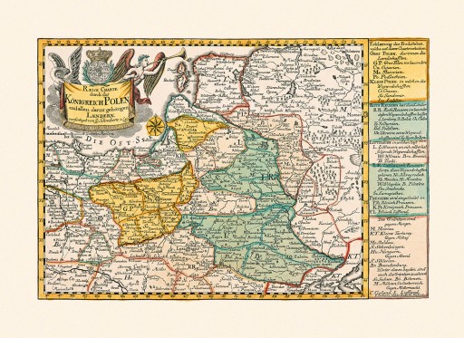 Stara mapa - Polska - Schreiber 1749 - 100x70