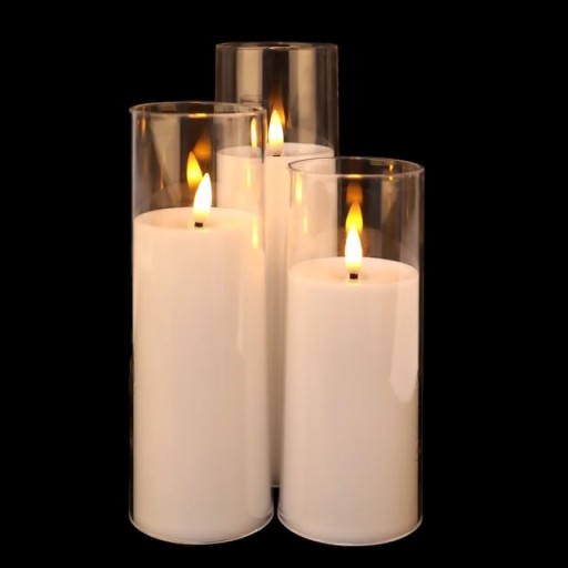 3X ŚWIECZKA LED EFEKT PŁOMIENIA WIECZNA ŚWIECA WKŁAD EKO ZESTAW 212122