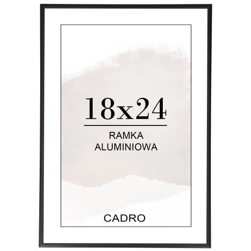 Фоторамка 18х24 в черной алюминиевой рамке.