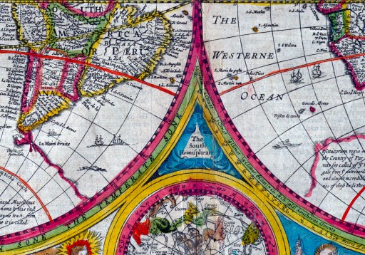 Старая карта мира - Новая и точная карта мира - Скорость - 1651 - 91x61