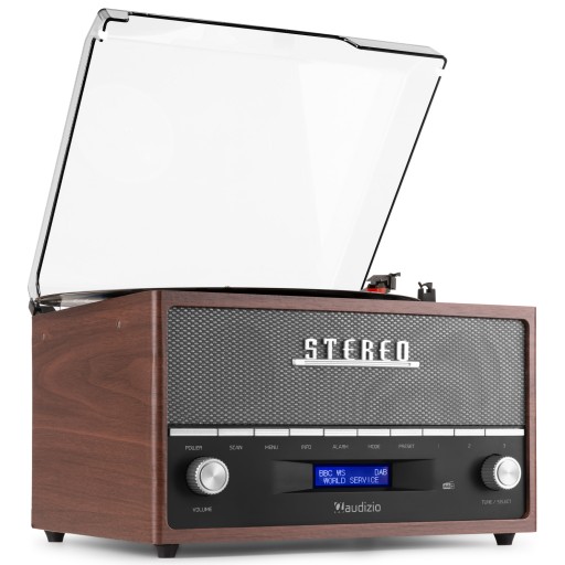 Проигрыватель с FM-радио DAB+, Bluetooth, функцией будильника/стильный Audizio