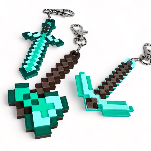 KAJAWIS miecz diamentowy 3D w stylu MINECRAFT ozdoby piksele dzień dziecka