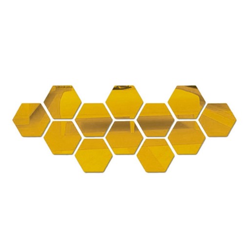 100x Płytki lustrzane 3D Naklejki ścienne z mozaiką Samoprzylepne złoto 80x70x40mm