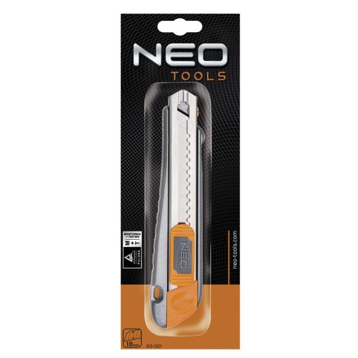 NEO NÓŻ Z OSTRZEM ŁAMANYM 18 MM, METALOWY KORPUS