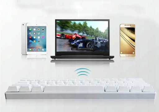 RK61 МЕХАНИЧЕСКАЯ КЛАВИАТУРА, 60 % красная RGB, ГОРЯЧАЯ ЗАМЕНА, трехрежимная, 2,4G, беспроводная связь, Вт