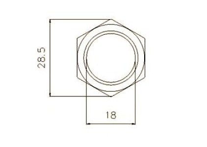 КНОПКА ВАНДАЛЬНАЯ МОНОСТАБИЛЬНАЯ 250В 5А 22х35