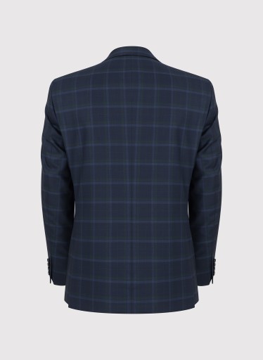 Темно-синий мужской пиджак в клетку Slim Fit PAKO LORENTE 176/60