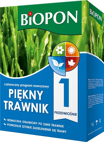 КРАСИВЫЙ ГАЗОН BiOPON удобрение для газонов, круглогодичная программа удобрений 4 x 2 кг