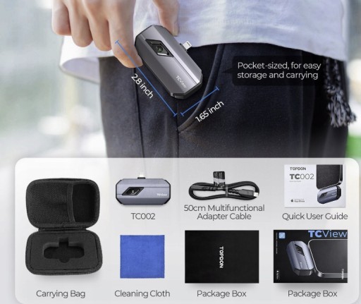 ТЕПЛОВИЗИОННАЯ КАМЕРА IPHONE IOS TOPDON TC002 C АДАПТЕР ОСВЕЩЕНИЕ USB C IOS