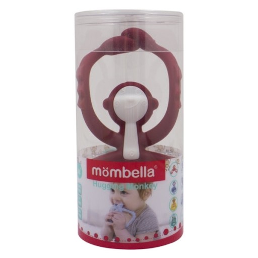 Gryzak silikonowy zabawka MOMBELLA MAŁPKA Chim Red