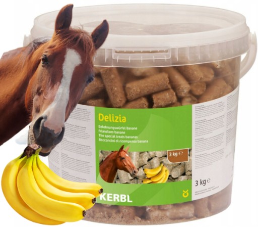 Лакомство для лошадей Delizia Classic, банан, 3 кг,