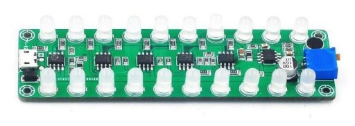 Светодиодный индикатор управления звуком с микрофоном, USB-эквалайзером, красный, 20 диодов