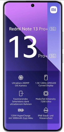 XIAOMI REDMI ПРИМЕЧАНИЕ 13 Pro+ 5G 12/512 ГБ 6,67 дюйма 200 Мпикс 5000 мАч NFC BT5.3 120 Гц