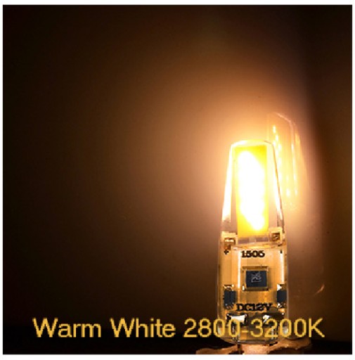 G4 Żarówka LED COB 6W 12V - biała ciepła, MINI