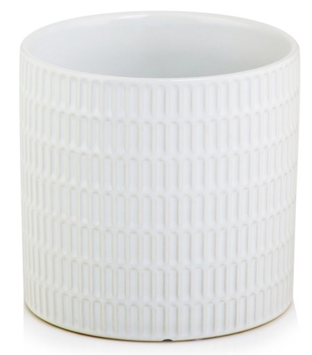 Osłonka Doniczka Ceramiczna walec 23x22 cm biała