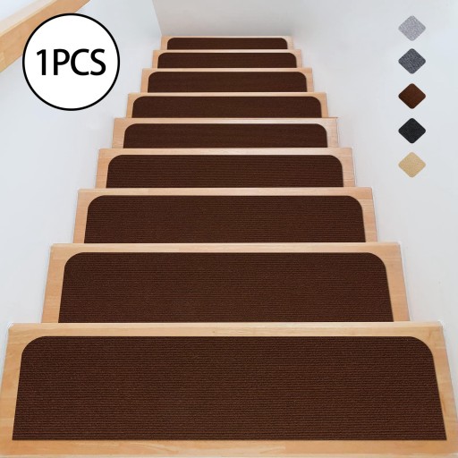 Stair Treads Nonslip Safety Rug 30x8inch Brown
