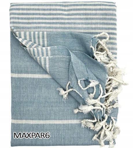 FOUTA PAREO RĘCZNIK Z FRĘDZLAMI BASEN PLAŻA SAUNA SPA 100% BAWEŁNA 95x195