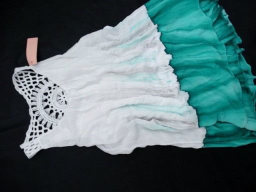 Włoska tunika OMBRE plażowa boho haftowana koronka