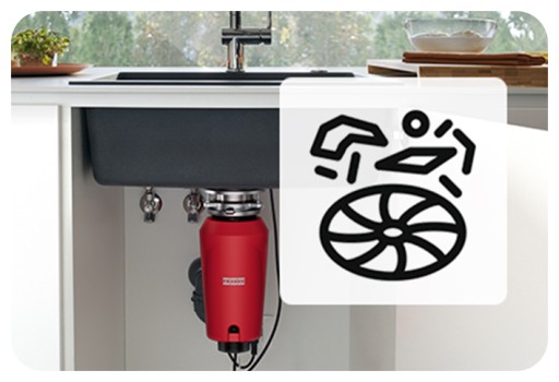 Измельчитель отходов FRANKE Elite SlimLine 125 1,25 л.с. Пневматический переключатель