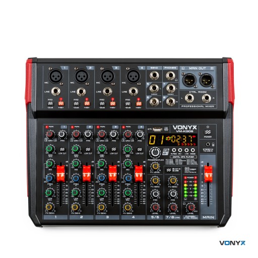 Mikser audio 8-kanałów REC BT/DSP/USB Vonyx