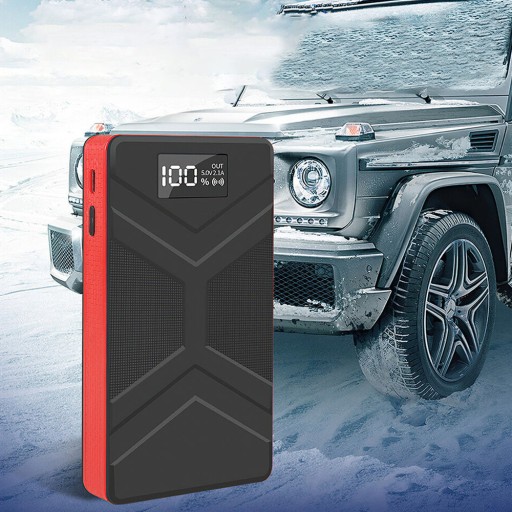 JUMP STARTER BOOSTER POWERBANK СО СВЕТОДИОДНЫМ ФОНАРЕМ + ЗАЖИМЫ 6000 мАч USB 3В1