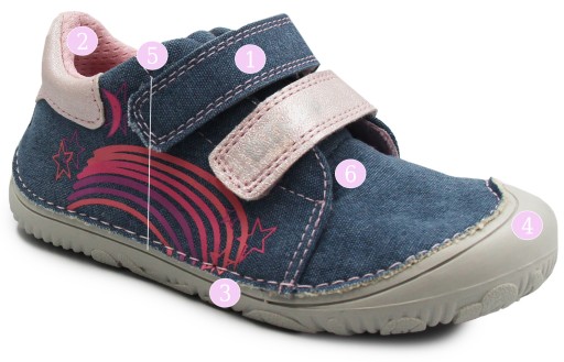 Trampki Po Szkole Dla Dziewczynki Na Rzep BAREFOOT DD STEP C073-41805M 29