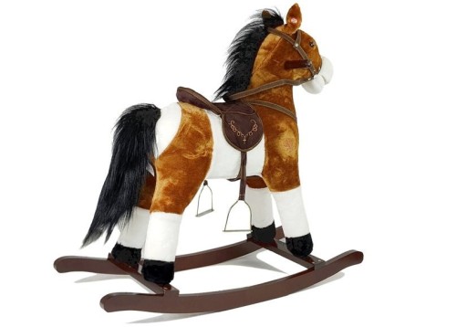 Лошадка-качалка Lean Toys светло-коричневая 74 см 2254