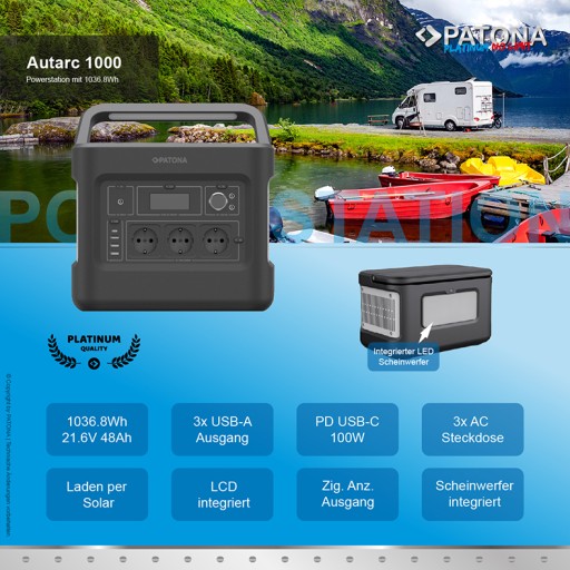 MOBILNA STACJA ZASILANIA PATONA 1000W+zasilacz 65W