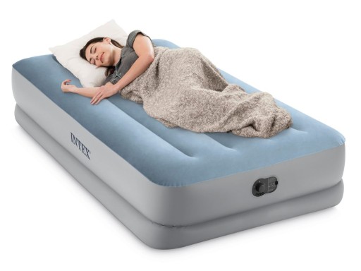 Спальная кровать с надувным матрасом и велюровым USB-насосом Intex, МОДЕЛЬ 2024 г.