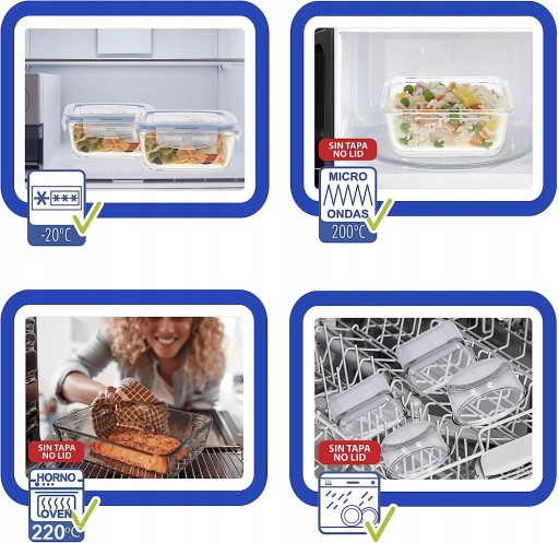 Набор СТЕКЛЯННЫХ КОНТЕЙНЕРОВ с КРЫШКАМИ для ПРОДУКТОВ — 3 стеклянных контейнера