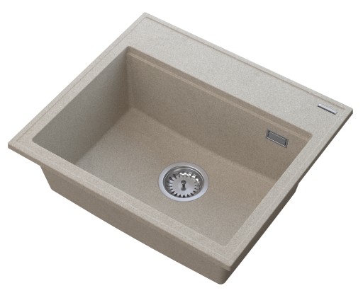 Мойка SINGLE BOWL, бежевый FOXAL + кухонный смеситель с квадратным изливом
