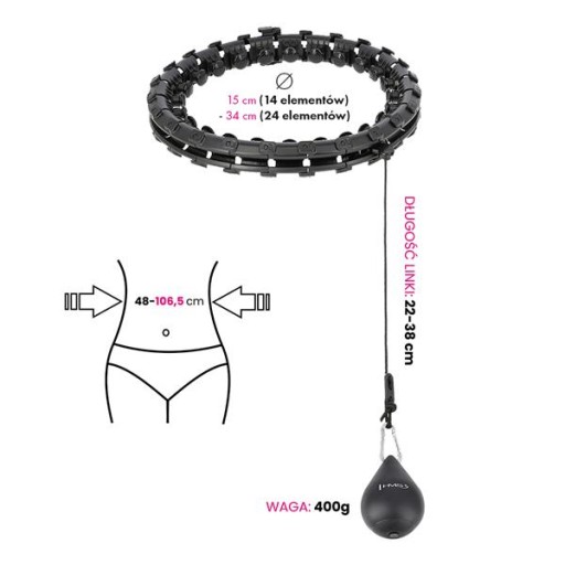 HHW01 HULA HOP ЧЕРНЫЙ С ВАНДАМИ И ВЕСОМ HMS