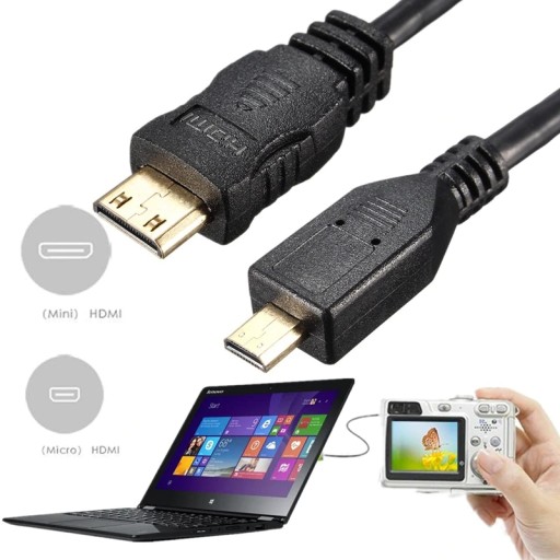 Кабель micro HDMI «папа» — «папа» mini HDMI длиной 1 метр micro HDMI — mini HDMI