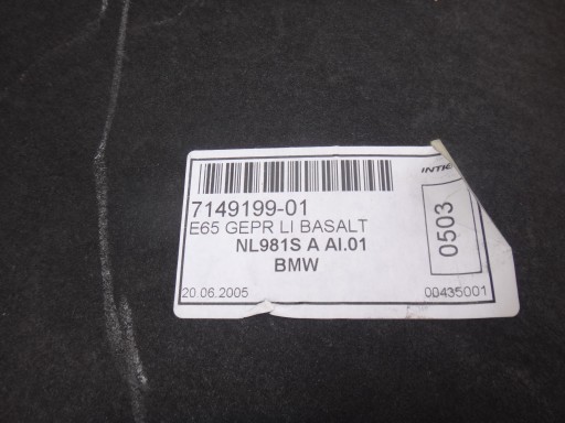 Защитная накладка багажника, обивка, левая сторона, BMW E65 E66