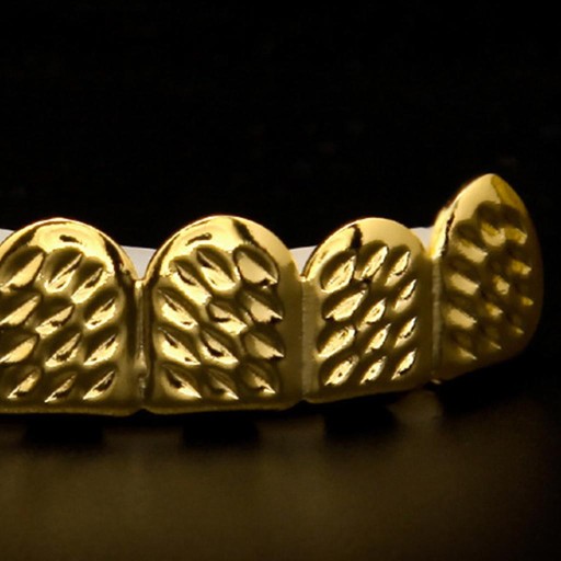 гриль для зубов с ромбовидным позолоченным верхом Golden Top
