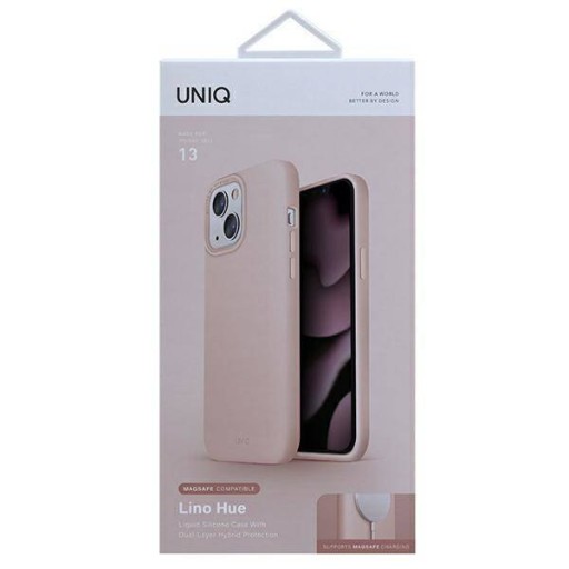 Чехол UNIQ Lino Hue для iPhone 13 6,1 дюйма розовый/розовый MagSafe