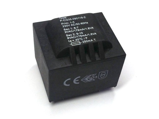 P-CG35-090118-2 затопленный трансформатор. 2x9В 2x178мА