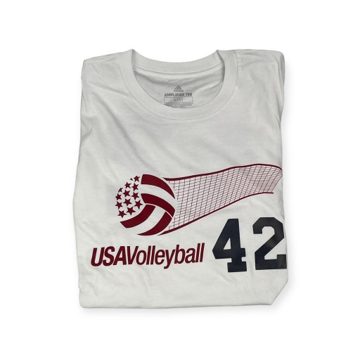 Adidas USA VOLLEYBALL 42 M белая мужская футболка