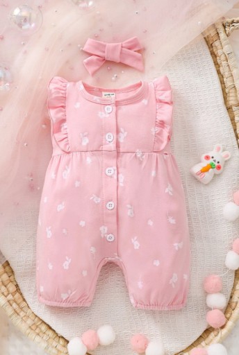 SHEIN BABY RAMPERS, РОЗОВЫЕ, УЗОР 68-74 ŁFA