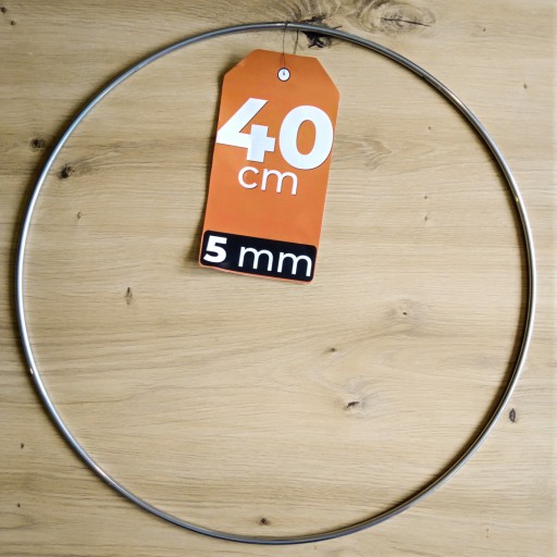 SREBRNA Obręcz koło metalowe GRUBE 40 cm 5 mm