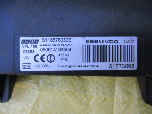 FIAT PANDA BSI МОДУЛЬ S118578030E 51773068