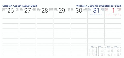 Kalendarz biurkowy tygodniowy szkolny 2024/2025 EXCLUSIVE PLUS VIVELLA