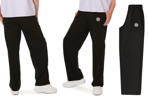 Spodnie dresowe SZEROKA NOGAWKA Wide Leg czarne r.152 Produkt PL