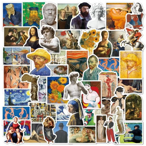 НАКЛЕЙКИ ДЛЯ НОУТБУКА MIX PAINTING ART 50 шт.
