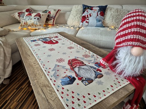 40x100 cm Bieżnik w skrzaty świąteczny na stół ławę Boże Narodzenie WZORY